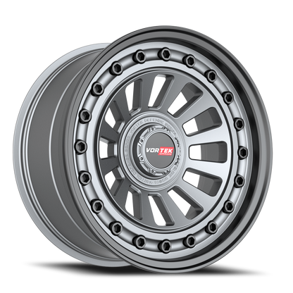VORTEK VRD-702 18X9 -12 5X127/5X139.7 MATTE GUNMETAL WITH BLACK BOLTS & LIP