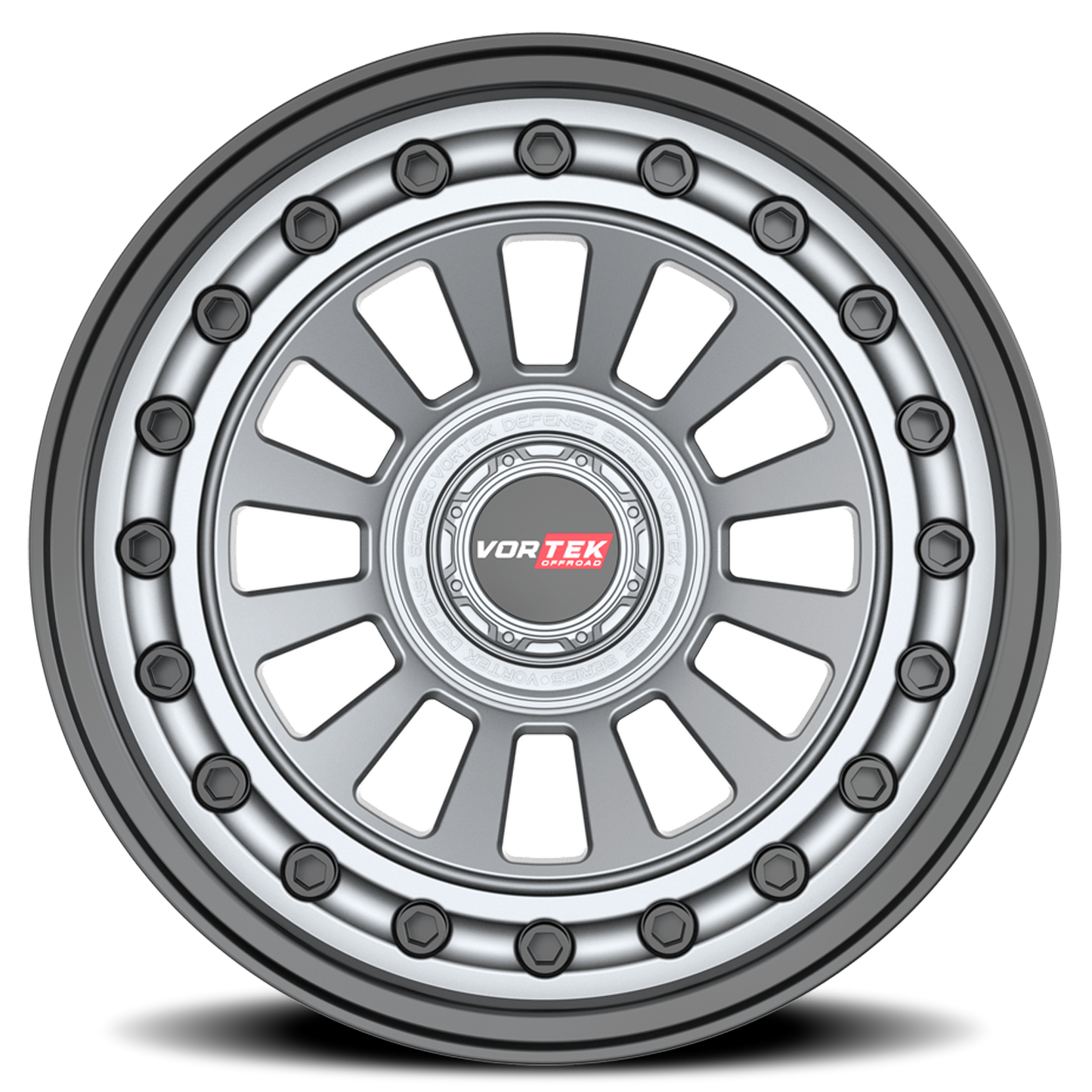 VORTEK VRD-702 18X9 -12 5X127/5X139.7 MATTE GUNMETAL WITH BLACK BOLTS & LIP