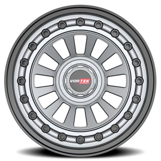 VORTEK VRD-702 17X9 12 6X135/6X139.7 MATTE GUNMETAL WITH BLACK BOLTS & LIP
