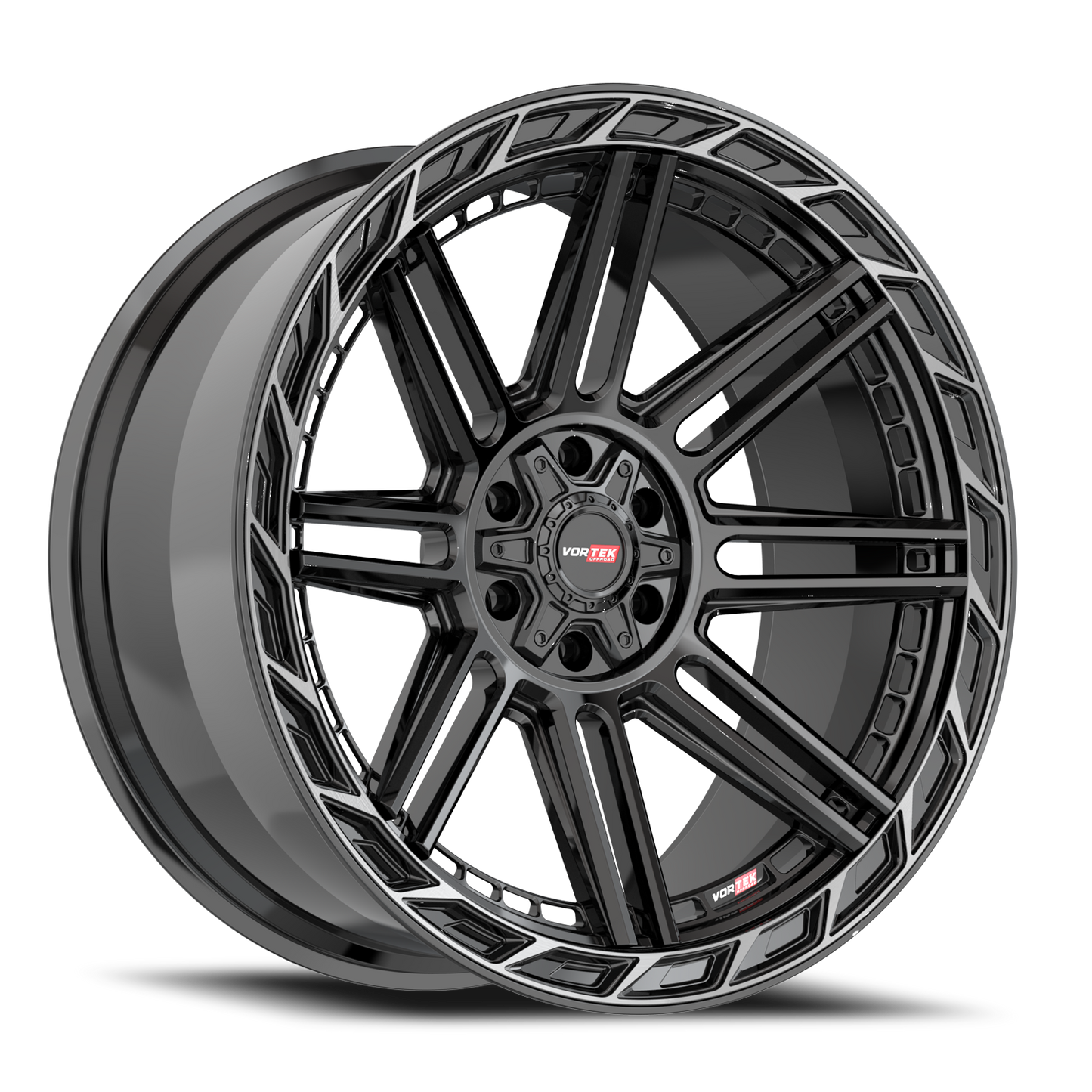 VORTEK VRP-501 20X9 0 5X139.7/5X150 BLACK DIAMOND CUT RING WITH DARK TINT