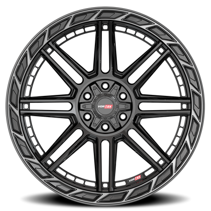 VORTEK VRP-501 20X9 18 5X139.7/5X150 BLACK DIAMOND CUT RING WITH DARK TINT