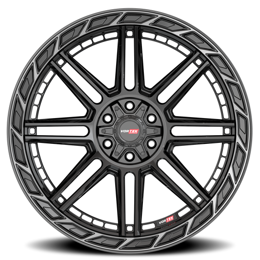 VORTEK VRP-501 20X9 18 5X139.7/5X150 BLACK DIAMOND CUT RING WITH DARK TINT