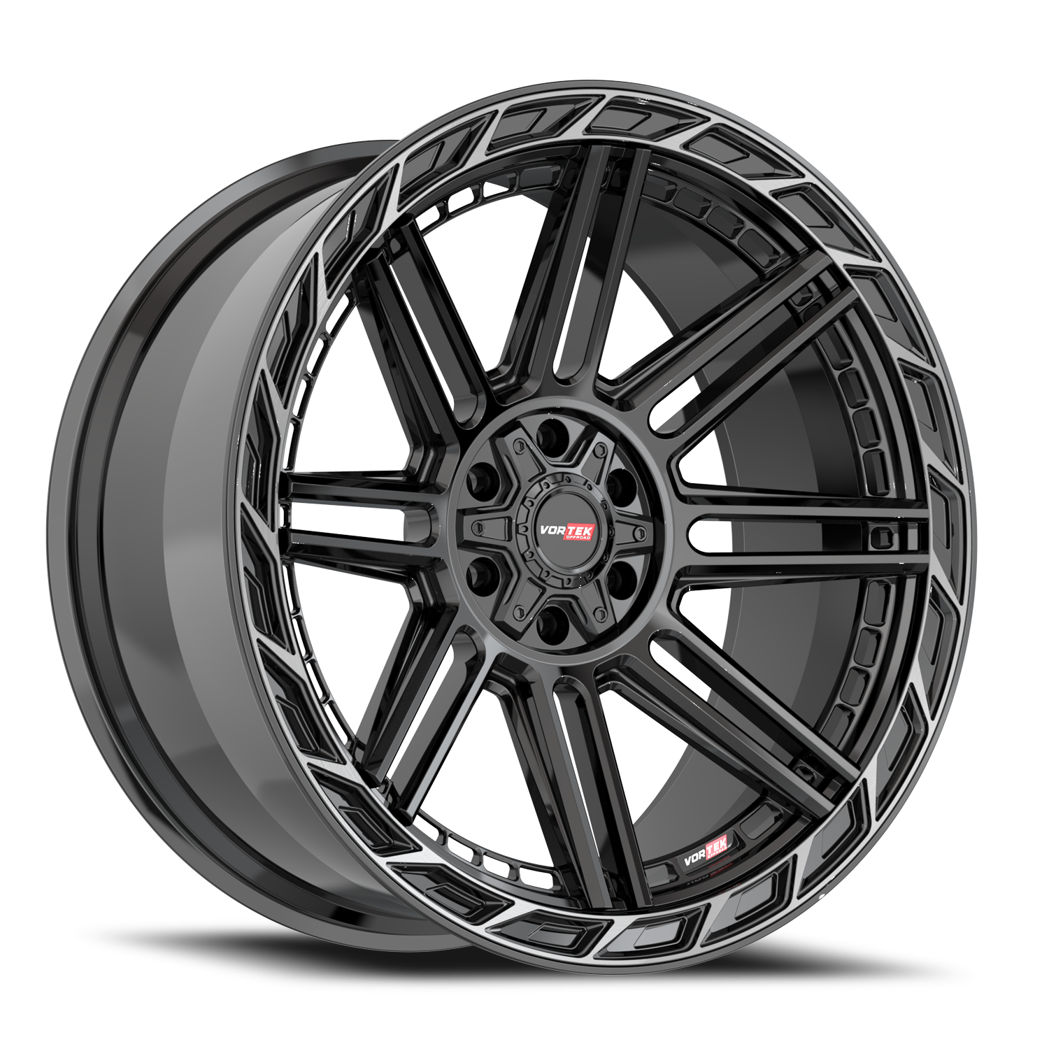 VORTEK VRP-501 22X10 -18 6X135/6X139.7 BLACK DIAMOND CUT RING WITH DARK TINT