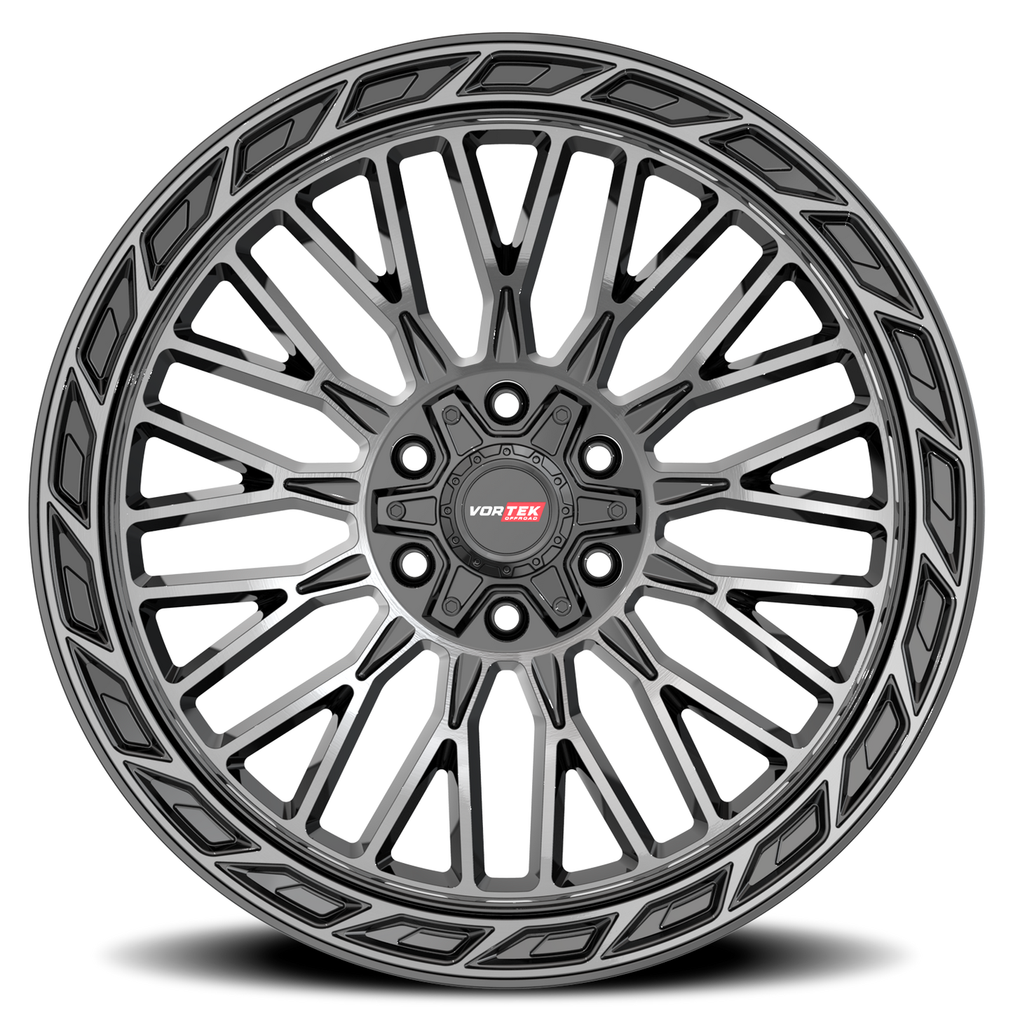 VORTEK VRP-502 20X9 0 5X139.7/5X150 BLACK DIAMOND CUT WITH DARK TINT