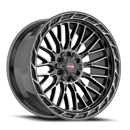 VORTEK VRP-502 20X9 0 6X135/6X139.7 BLACK DIAMOND CUT WITH DARK TINT
