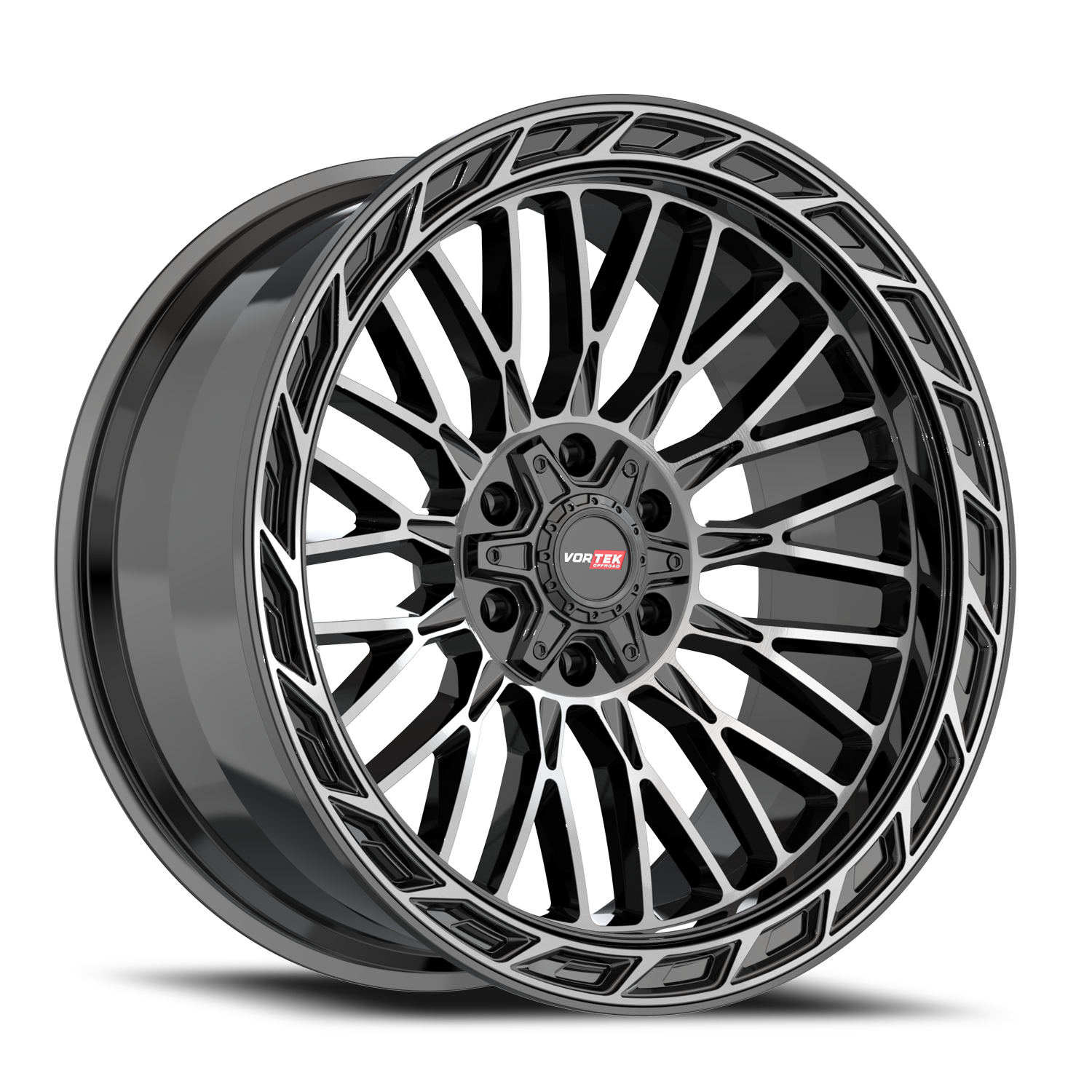 VORTEK VRP-502 22X10 -18 6X135/6X139.7 BLACK DIAMOND CUT WITH DARK TINT