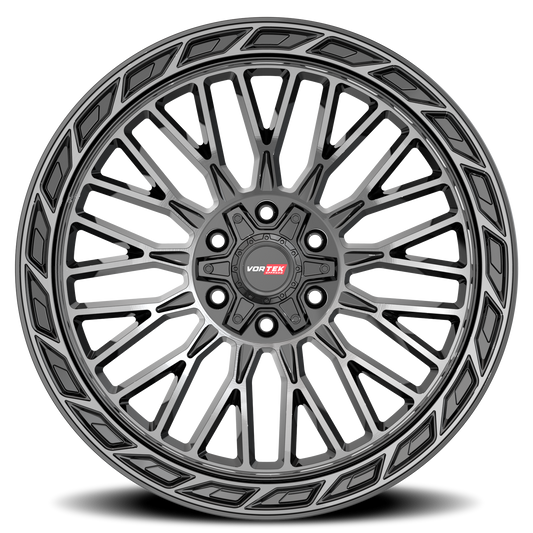 VORTEK VRP-502 20X10 -18 6X135/6X139.7 BLACK DIAMOND CUT WITH DARK TINT