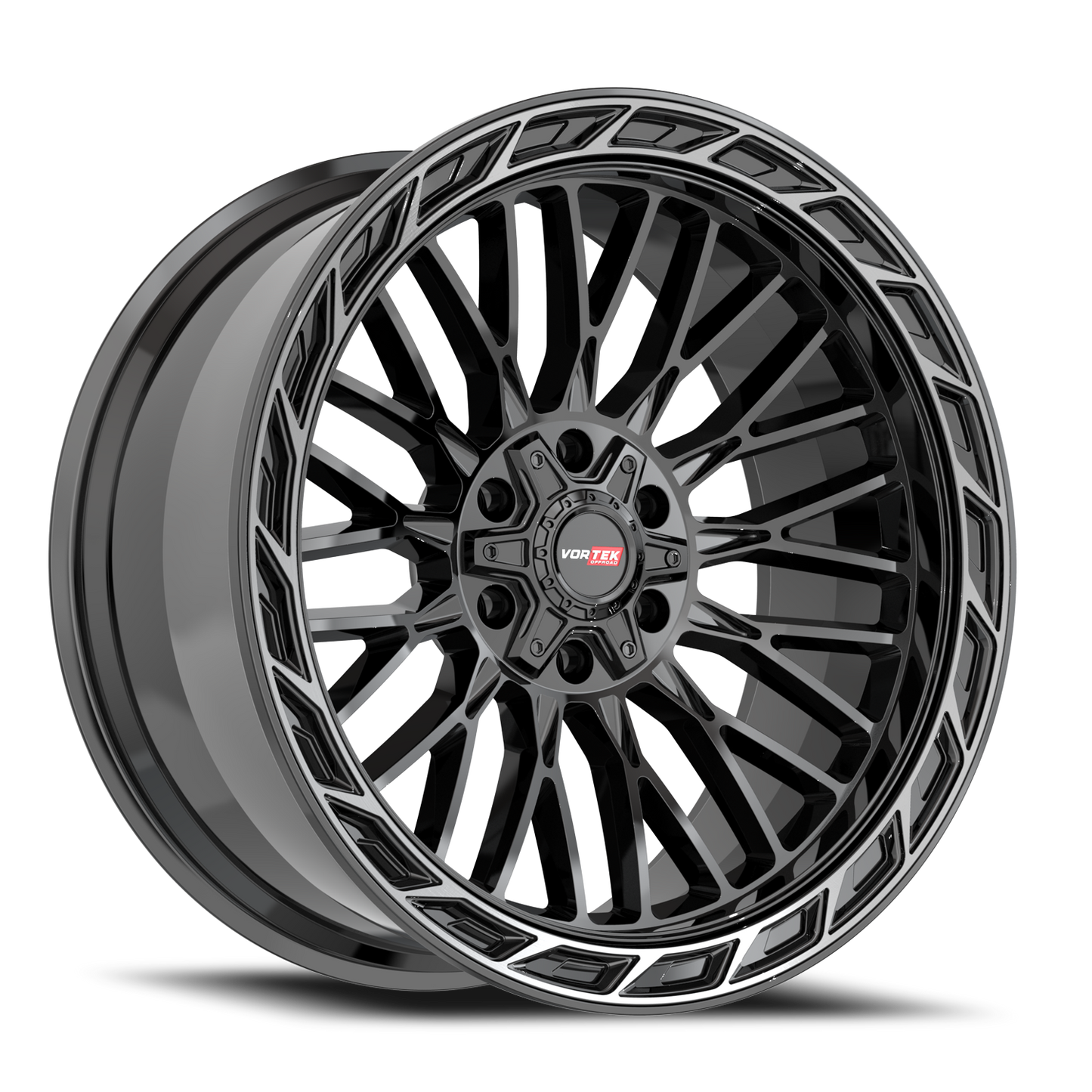 VORTEK VRP-502 20X9 0 5X127/5X139.7 BLACK DIAMOND CUT RING WITH DARK TINT