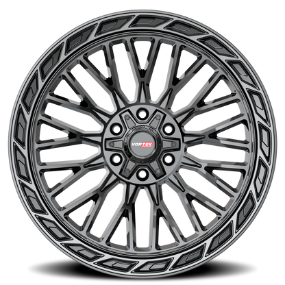 VORTEK VRP-502 20X10 -18 5X127/5X139.7 BLACK DIAMOND CUT RING WITH DARK TINT