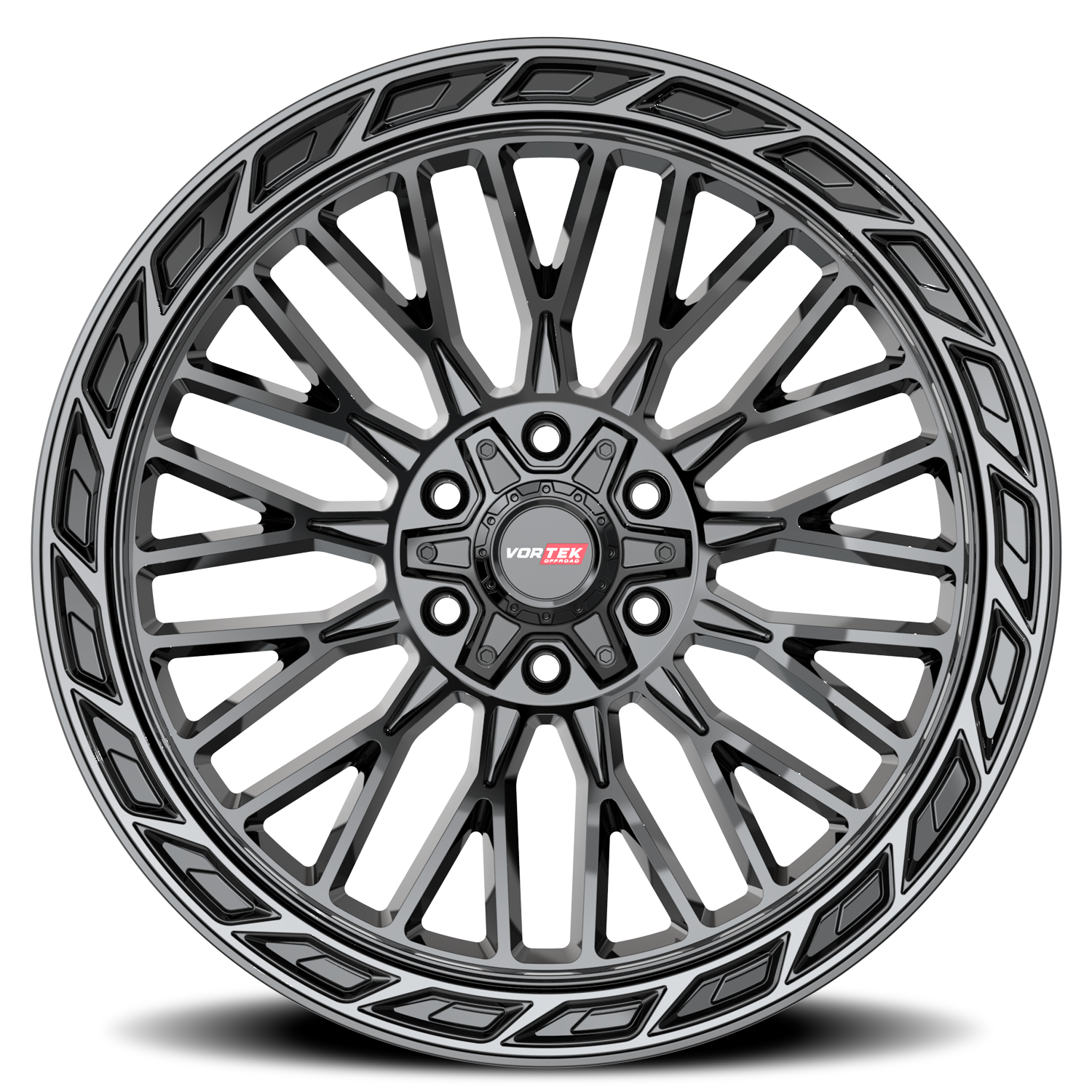 VORTEK VRP-502 20X9 0 5X127/5X139.7 BLACK DIAMOND CUT RING WITH DARK TINT