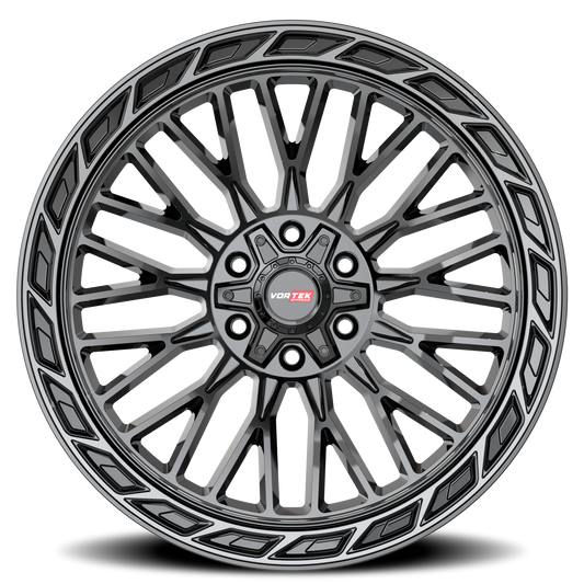 VORTEK VRP-502 20X9 12 5X127/5X139.7 BLACK DIAMOND CUT RING WITH DARK TINT