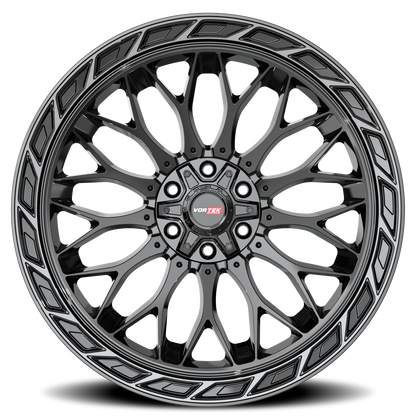 VORTEK VRP-503 20X9 18 5X139.7/5X150 BLACK DIAMOND CUT RING WITH DARK TINT