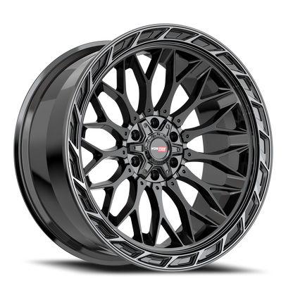 VORTEK VRP-503 20X9 18 6X135/6X139.7 BLACK DIAMOND CUT RING WITH DARK TINT