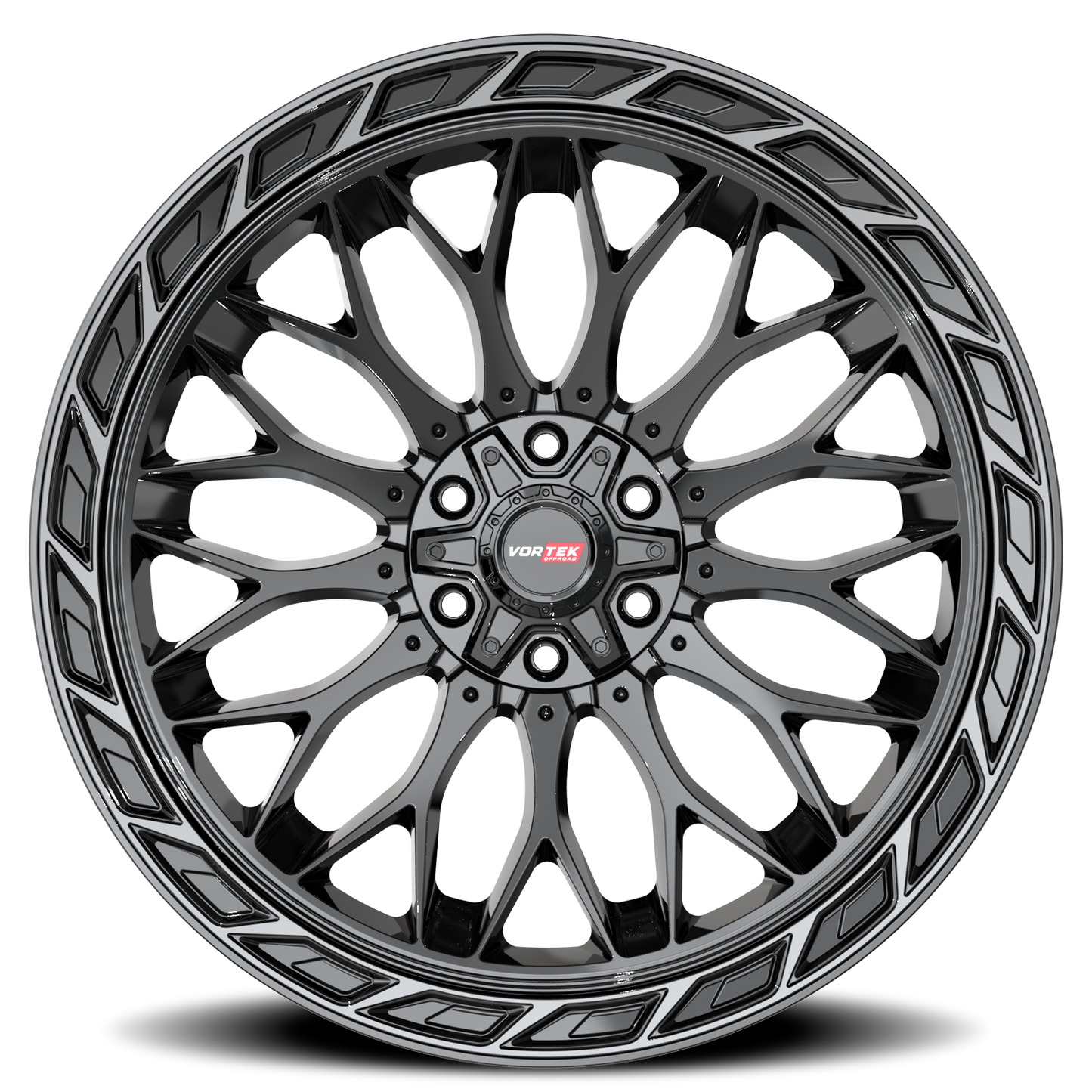 VORTEK VRP-503 20X9 0 6X135/6X139.7 BLACK DIAMOND CUT RING WITH DARK TINT