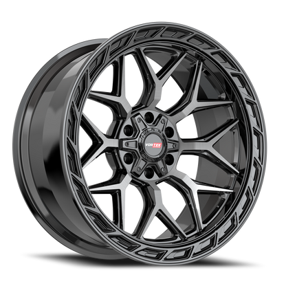 VORTEK VRP-504 20X9 18 5X139.7/5X150 BLACK DIAMOND CUT WITH DARK TINT