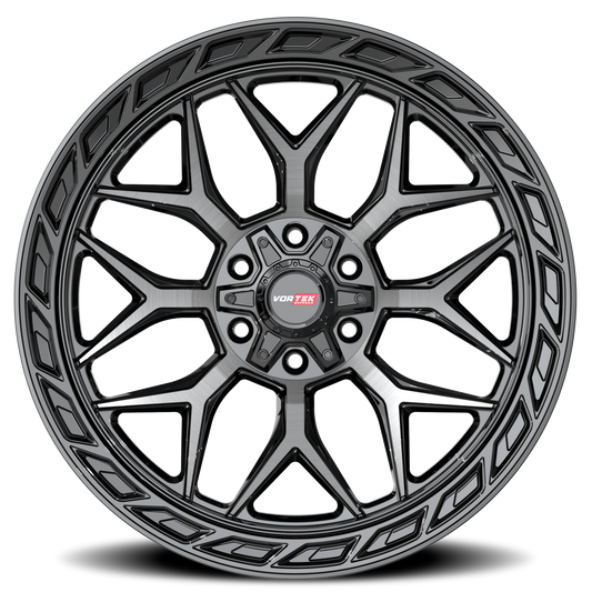 VORTEK VRP-504 20X9 0 5X127/5X139.7 BLACK DIAMOND CUT WITH DARK TINT