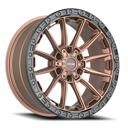 VORTEK VRT-601 22X10 -12 6X135/6X139.7 MATTE BRONZE WITH BLACK BEAD RING