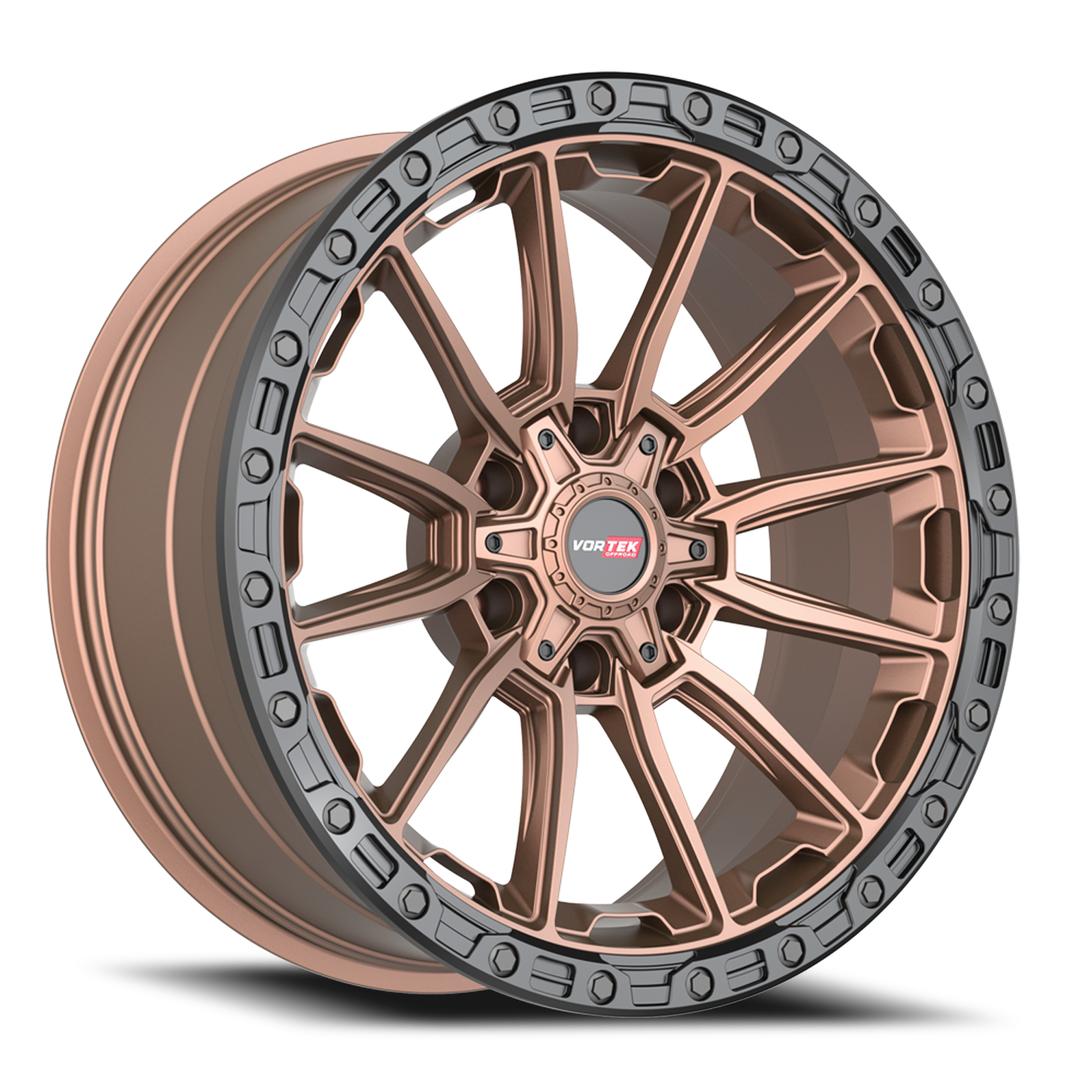 VORTEK VRT-601 22X10 -24 6X135/6X139.7 MATTE BRONZE WITH BLACK BEAD RING