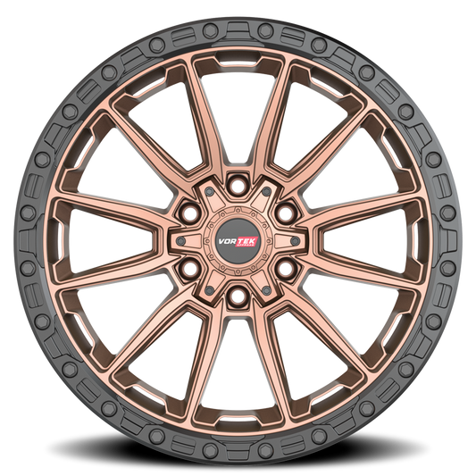 VORTEK VRT-601 22X10 -12 6X135/6X139.7 MATTE BRONZE WITH BLACK BEAD RING