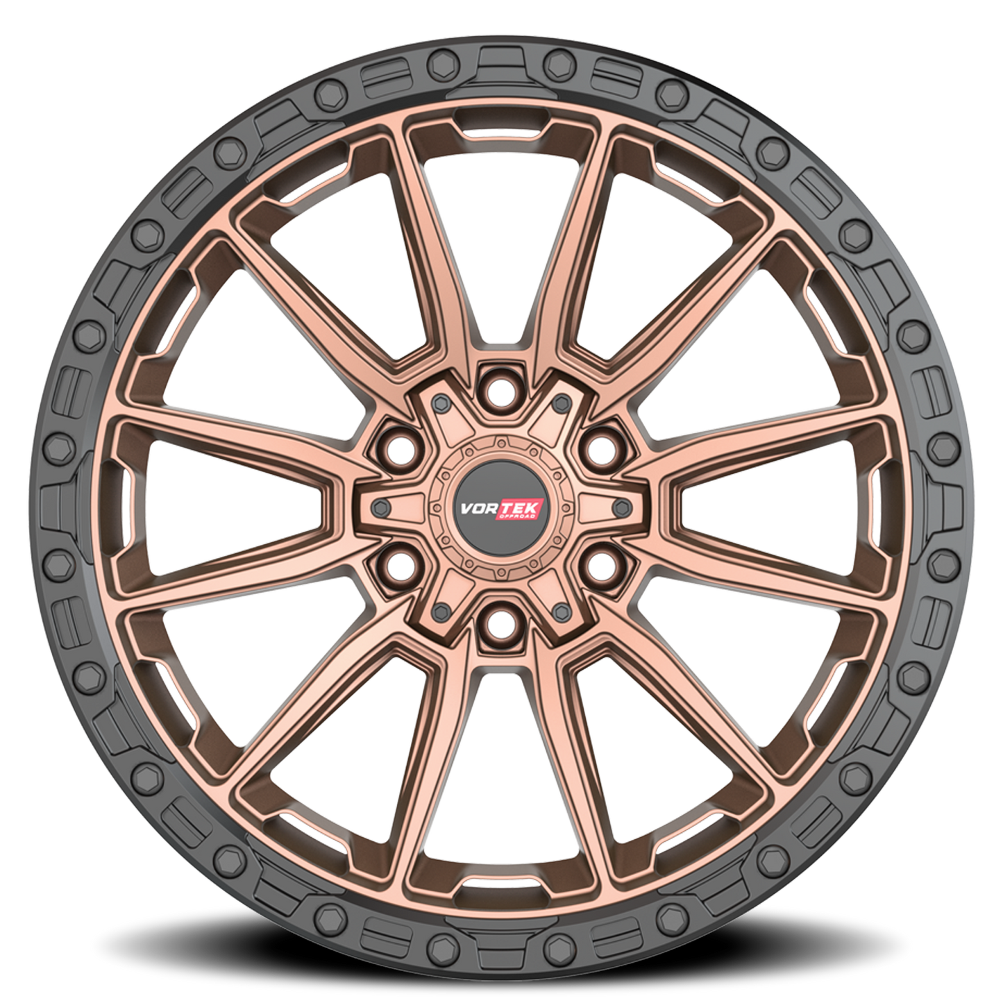 VORTEK VRT-601 22X10 -24 6X135/6X139.7 MATTE BRONZE WITH BLACK BEAD RING