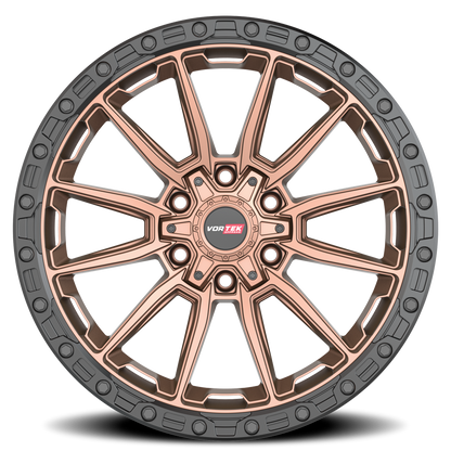 VORTEK VRT-601 22X10 -24 6X135/6X139.7 MATTE BRONZE WITH BLACK BEAD RING