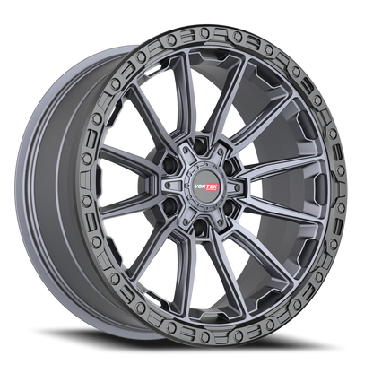 VORTEK VRT-601 20X9 0 6X135/6X139.7 MATTE TITANIUM WITH BLACK BEAD RING