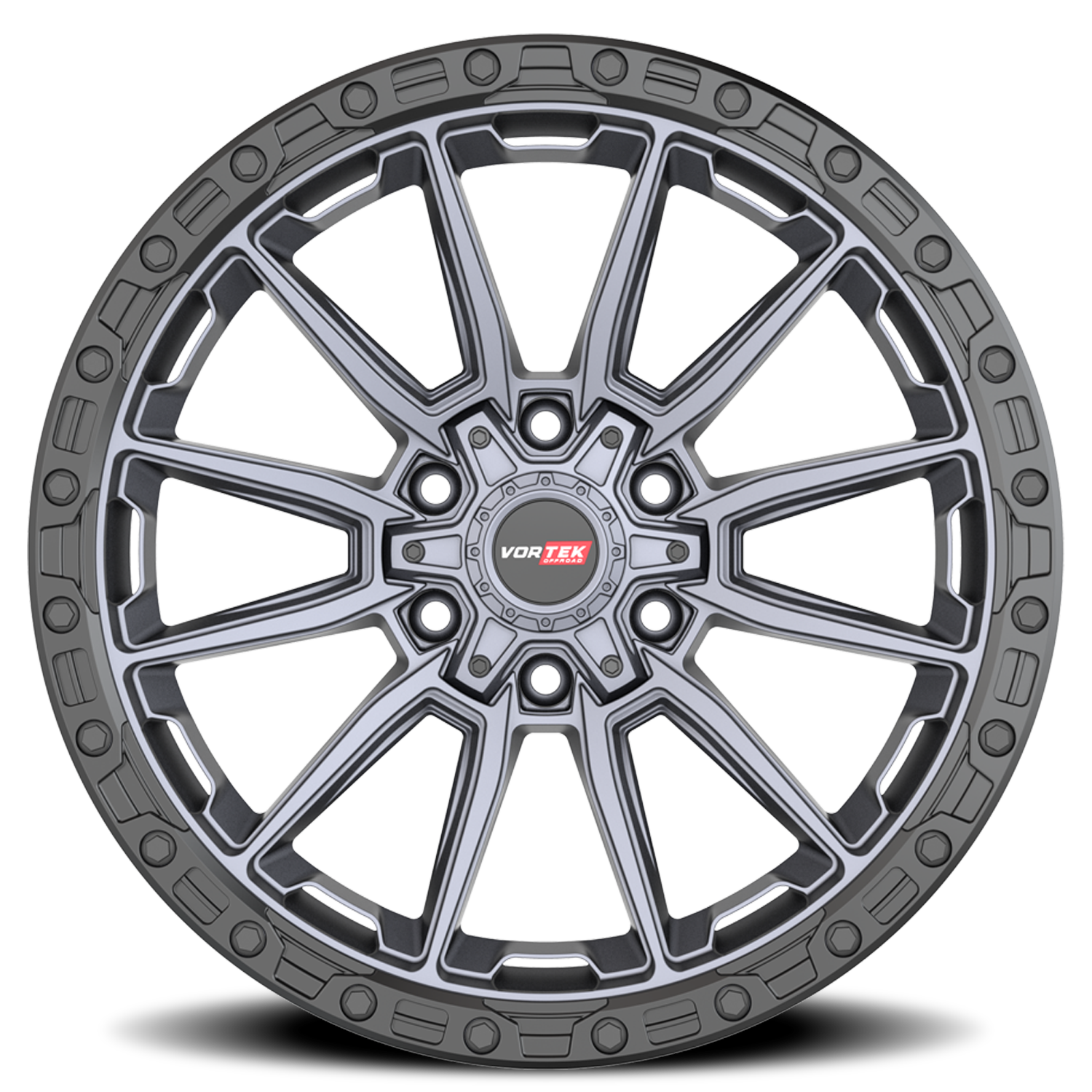 VORTEK VRT-601 20X9 0 6X135/6X139.7 MATTE TITANIUM WITH BLACK BEAD RING