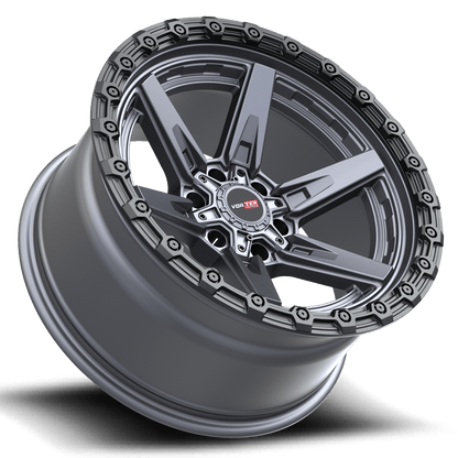 Vortek VRT-602-R 17x9 0 6x135/6x139.7 Matte Titanium With Black Bead Ring 602179570MTBR-R