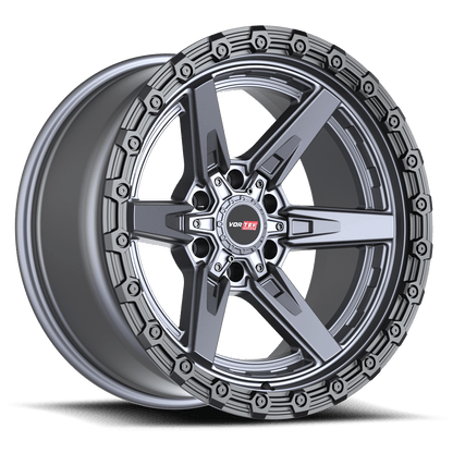 Vortek VRT-602-R 17x9 0 6x135/6x139.7 Matte Titanium With Black Bead Ring 602179570MTBR-R
