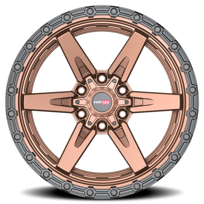 VORTEK VRT-602 18X9 -12 6X135/6X139.7 MATTE BRONZE WITH BLACK BEAD RING