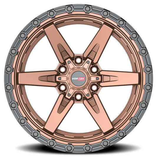 VORTEK VRT-602 18X9 -12 6X135/6X139.7 MATTE BRONZE WITH BLACK BEAD RING