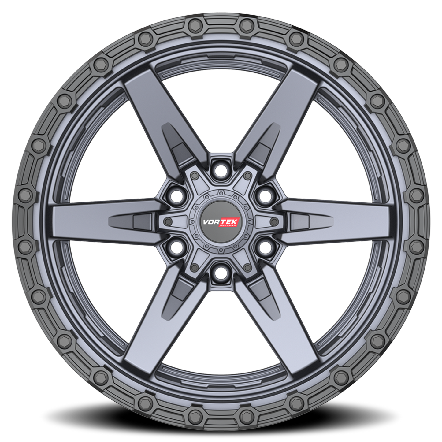 VORTEK VRT-602 17X9 12 6X135/6X139.7 MATTE TITANIUM WITH BLACK BEAD RING