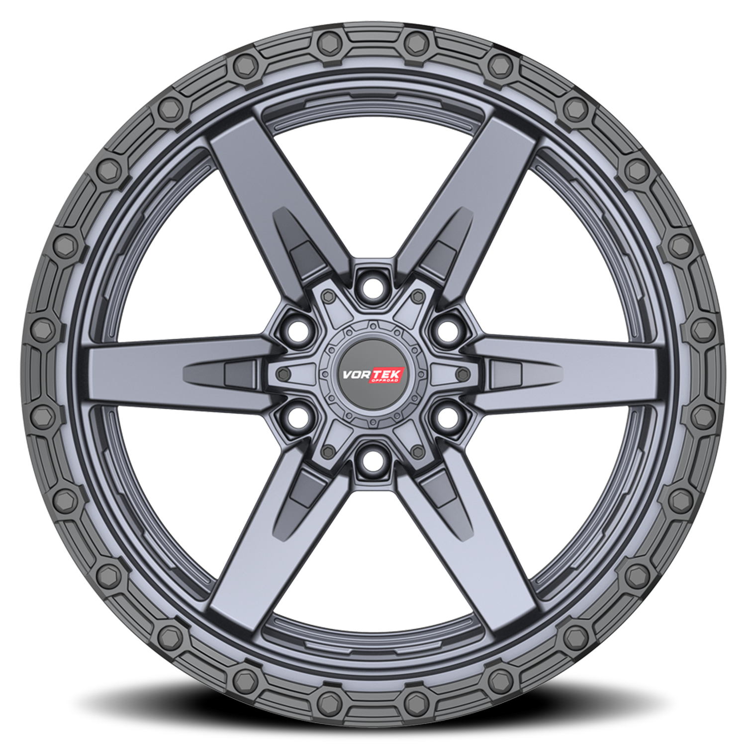 VORTEK VRT-602 17X9 12 6X135/6X139.7 MATTE TITANIUM WITH BLACK BEAD RING