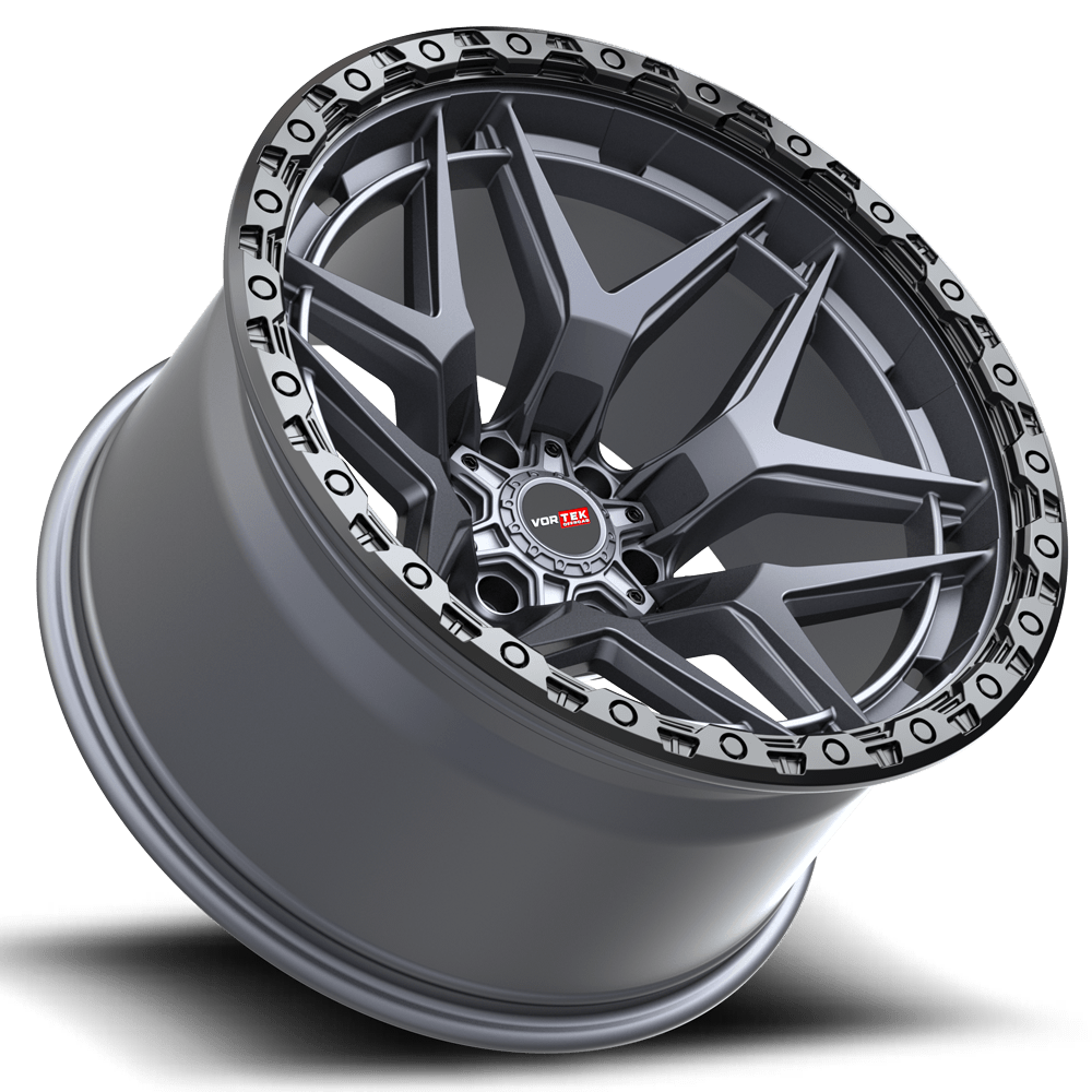 VORTEK VRT-603 18X9 -12 BLANK MATTE TITANIUM WITH BLACK BEAD RING