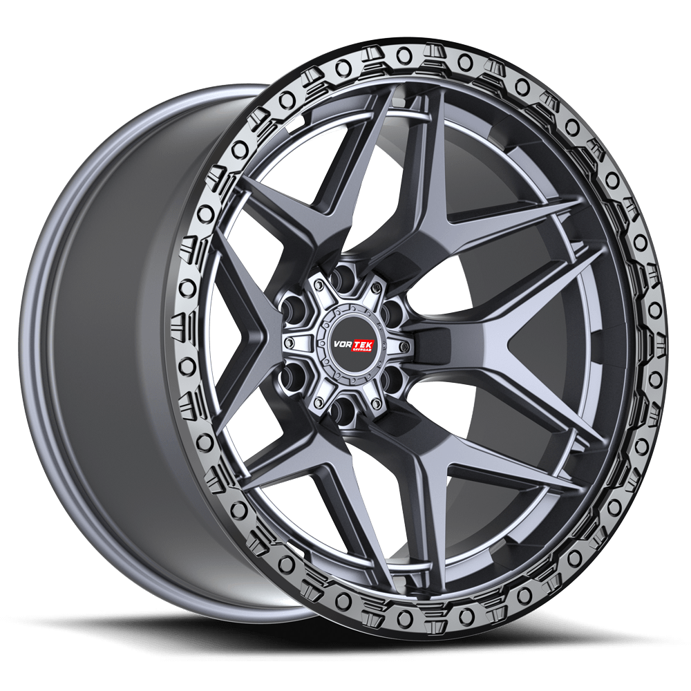 VORTEK VRT-603 18X9 -12 BLANK MATTE TITANIUM WITH BLACK BEAD RING