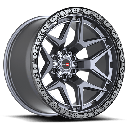 VORTEK VRT-603 18X9 -12 BLANK MATTE TITANIUM WITH BLACK BEAD RING
