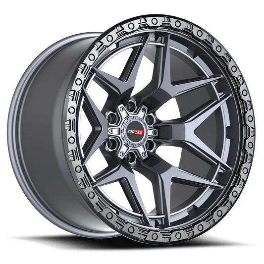VORTEK VRT-603 18X9 0 BLANK MATTE TITANIUM WITH BLACK BEAD RING