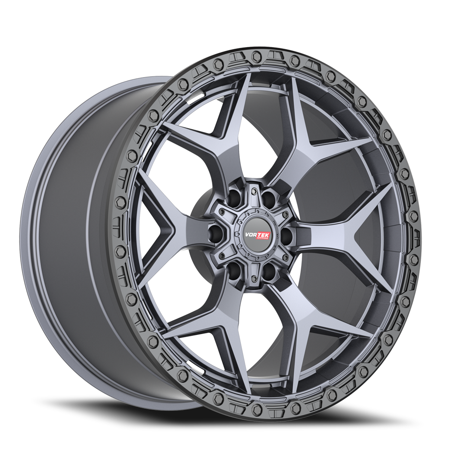 VORTEK VRT-603 20X10 -12 6X135/6X139.7 MATTE TITANIUM WITH BLACK BEAD RING