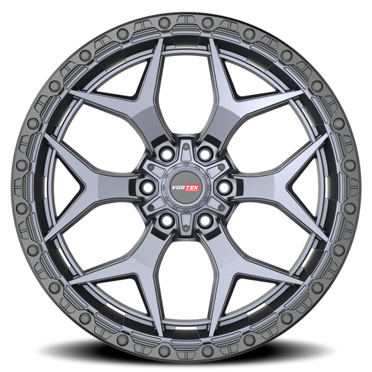 VORTEK VRT-603 17X9 0 6X135/6X139.7 MATTE TITANIUM WITH BLACK BEAD RING