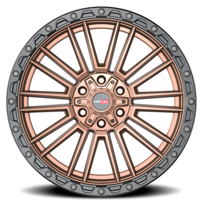 VORTEK VRT-604 20X9.5 0 6X135/6X139.7 MATTE BRONZE WITH BLACK BEAD RING