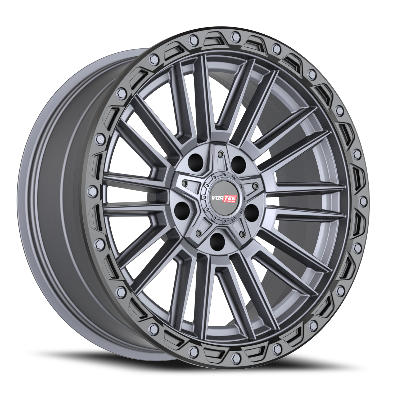 VORTEK VRT-604 22X10 -18 5X127/5X139.7 MATTE TITANIUM WITH BLACK BEAD RING