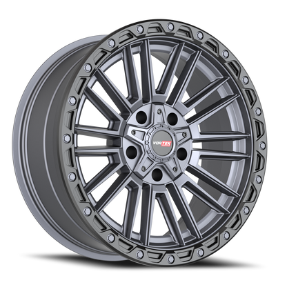 VORTEK VRT-604 22X10 -18 5X127/5X139.7 MATTE TITANIUM WITH BLACK BEAD RING