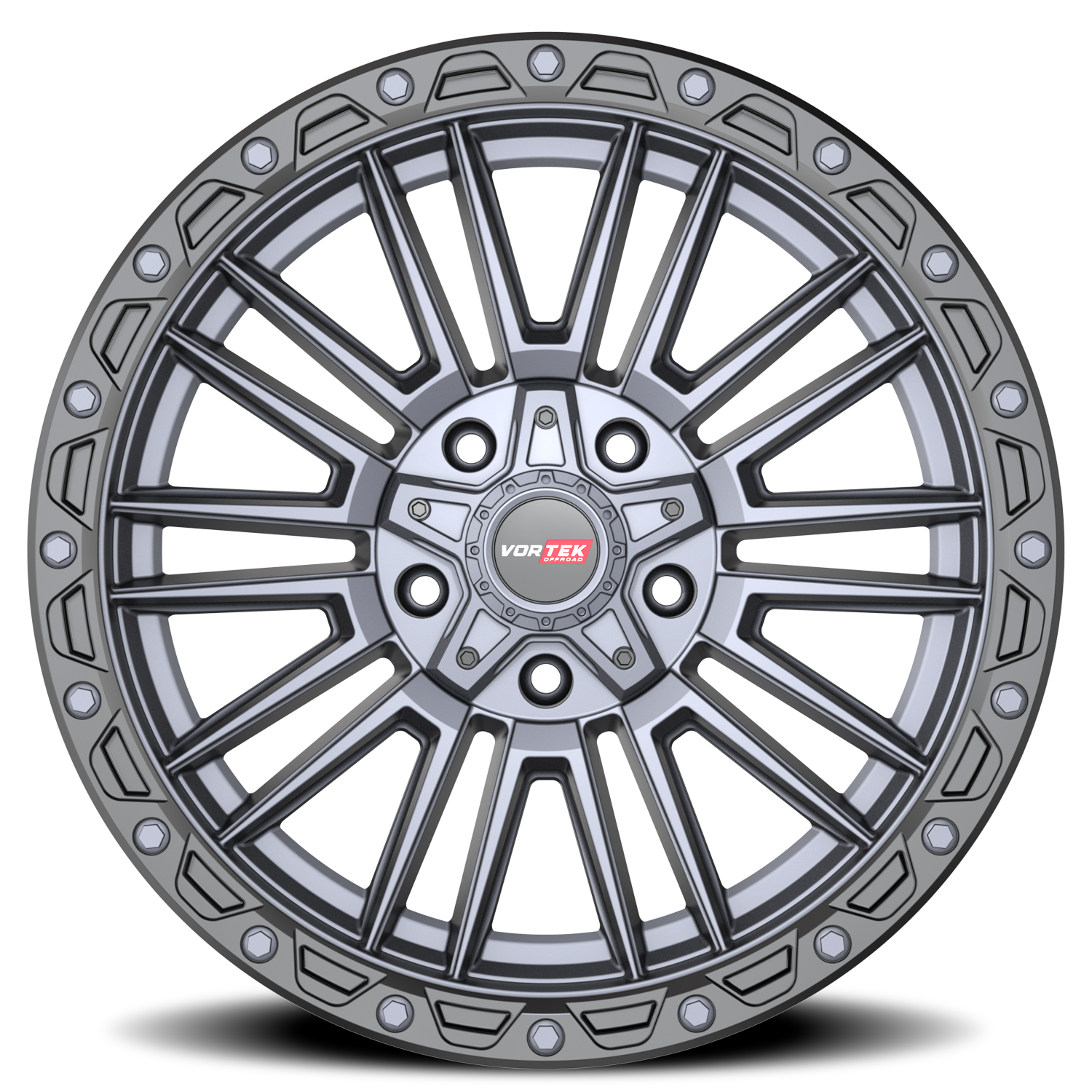 VORTEK VRT-604 22X10 -18 5X127/5X139.7 MATTE TITANIUM WITH BLACK BEAD RING