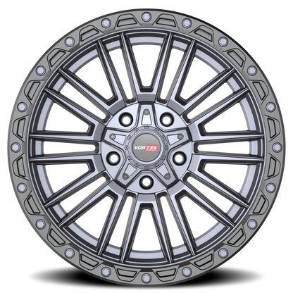 VORTEK VRT-604 22X10 -18 5X127/5X139.7 MATTE TITANIUM WITH BLACK BEAD RING