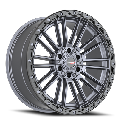 VORTEK VRT-604 22X10 -18 6X135/6X139.7 MATTE TITANIUM WITH BLACK BEAD RING