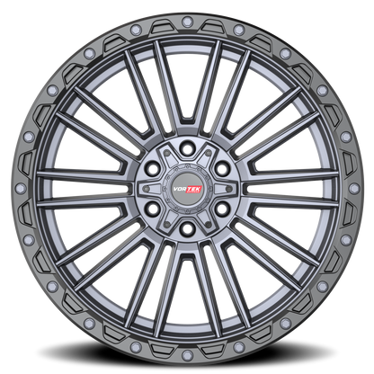 VORTEK VRT-604 20X9.5 0 6X135/6X139.7 MATTE TITANIUM WITH BLACK BEAD RING