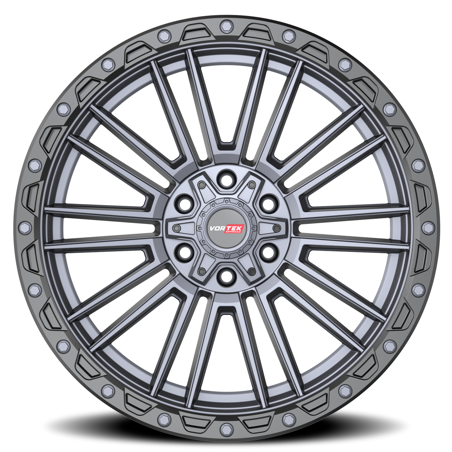 VORTEK VRT-604 22X10 -18 6X135/6X139.7 MATTE TITANIUM WITH BLACK BEAD RING
