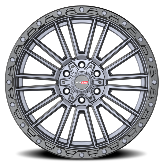VORTEK VRT-604 20X9.5 -18 6X135/6X139.7 MATTE TITANIUM WITH BLACK BEAD RING