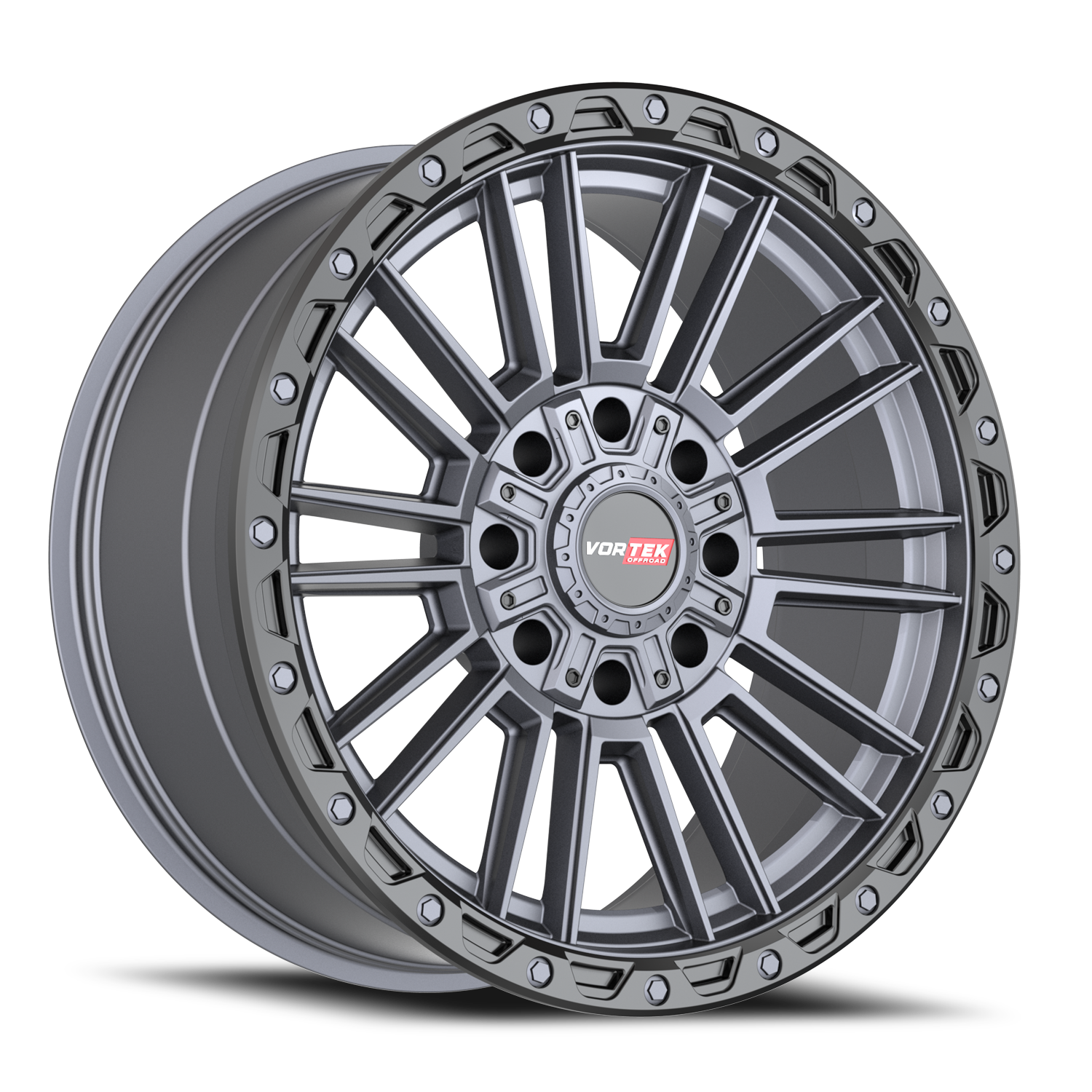 VORTEK VRT-604 22X10 -18 8X170/8X180 MATTE TITANIUM WITH BLACK BEAD RING