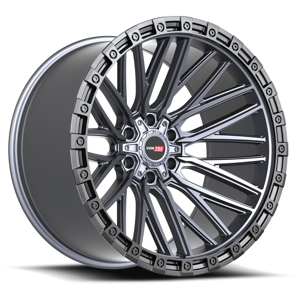 Vortek VRT-608-R 17x9 0 6x135/6x139.7 Matte Titanium With Black Bead Ring 608179570MTBR-R